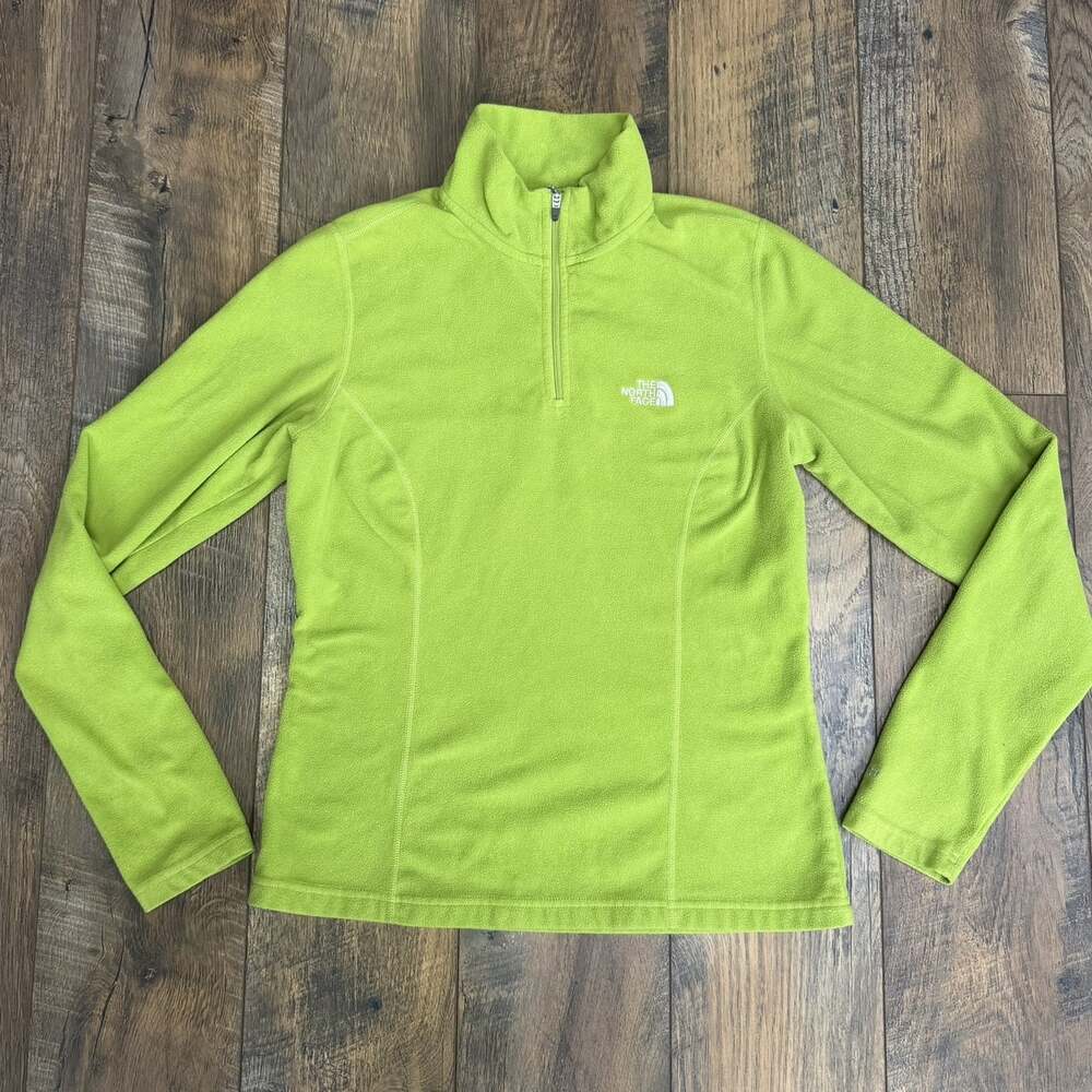 The North Face TKA 100 Women’s Small Lime Green Fleece 1/4 Zip Pullover